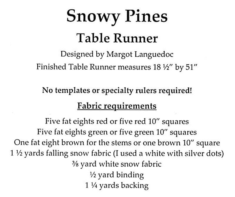 Snowy pines table runner