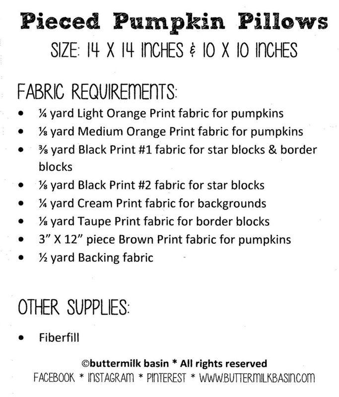 Pieced pumpkin pillows mønster