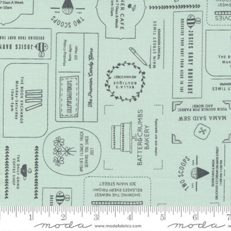 Main street aqua med tekstmotver